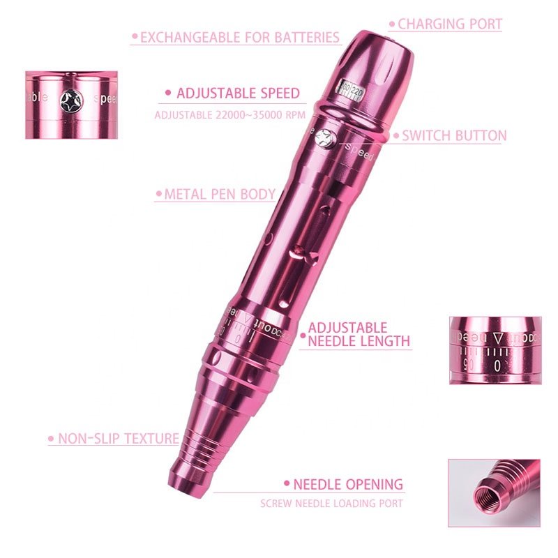 High Quality 2 Replaceable Batteries PMU Wireless Microblading Permanent Make Up Tattoo Integrated Embroidery Tattoo Machine