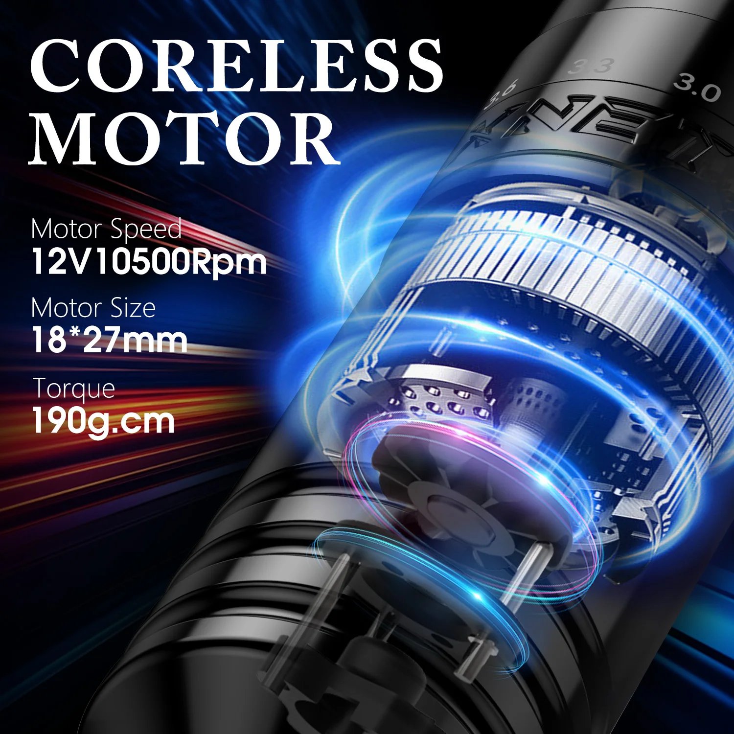 XNET Void 1800mAh 2.4-4.2mm 7 Adjustable Stroke Professional Wireless Tattoo Pen Machine with Spare Grip for Artist Body Art