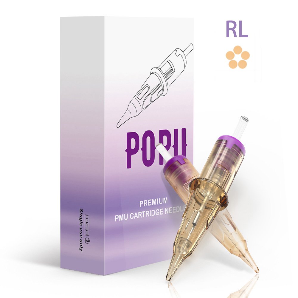 POPU Premium 1RL 3RL CE Certified Hair Stroke Nano Stroke SMP PMU Needles Tattoo Cartridge Needle