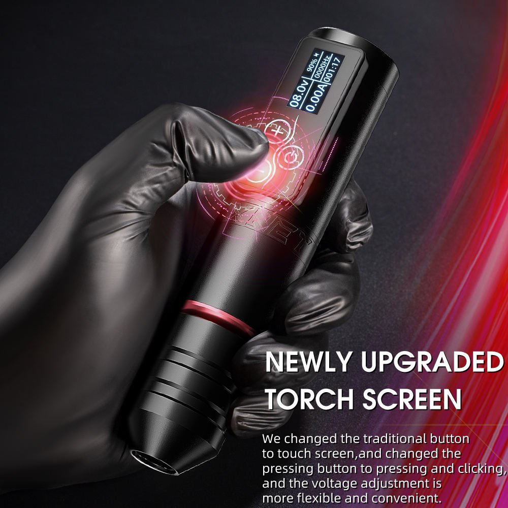 XNET VANE 2400mAh Touch Screen Battery Brushless Motor Professional Wireless Tattoo Pen Machine with Double Battery for Body Art