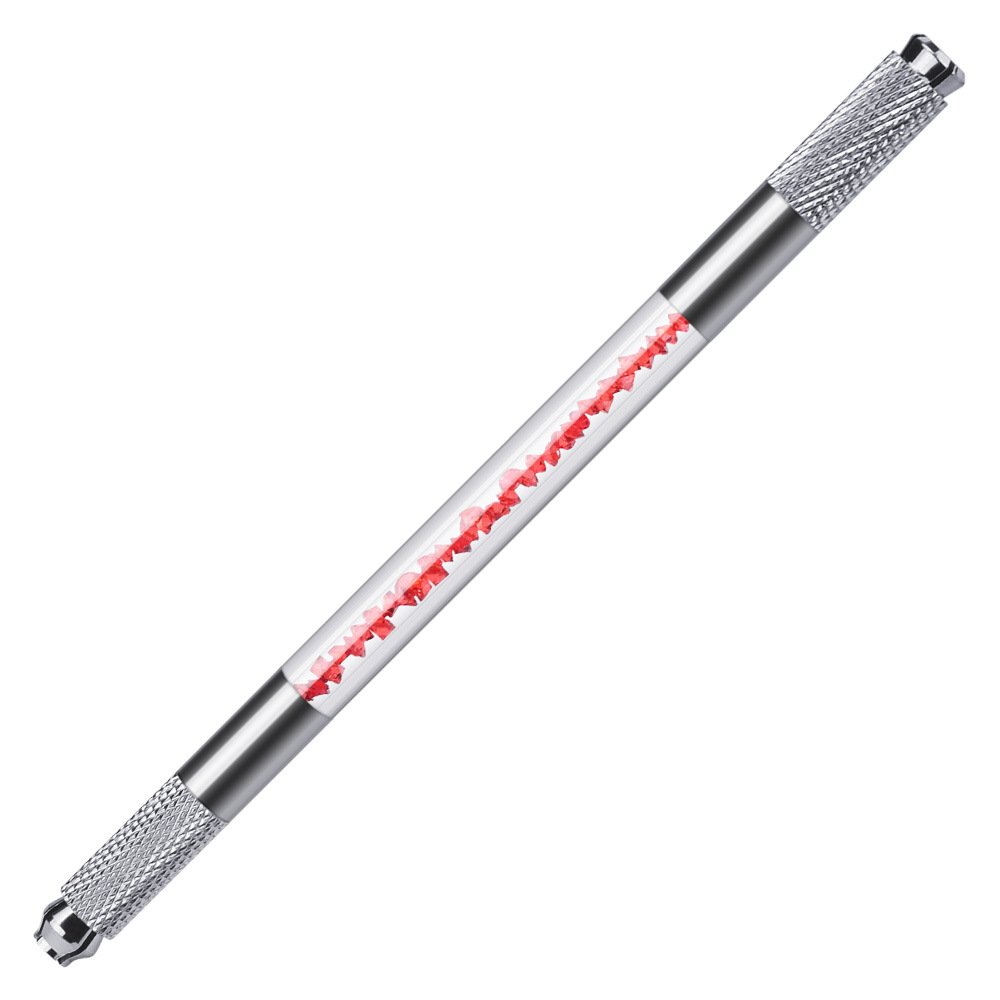 Hadiyah Wholesale High Quality Crystal Dual Head Microblading Permanent Makeup Manual Pen Eyebrow Tattoo Accessories