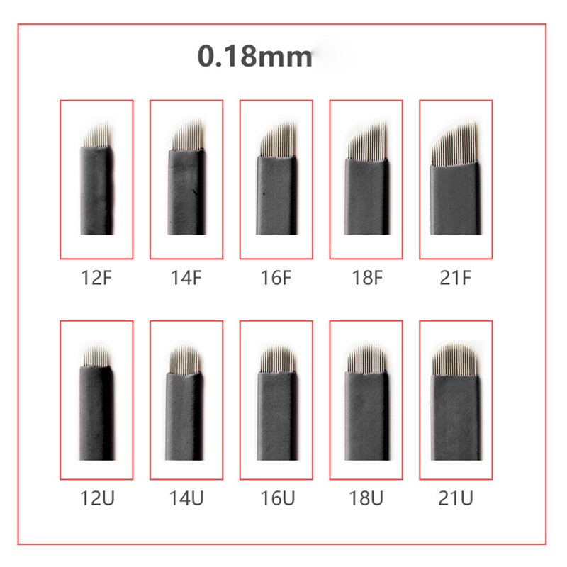 Sharpest 0.18mm Black Microblading Blade Needles Nano 3D Embroidery Permanent Makeup Tattoo Manual Eyebrow Blades 50pcs/Box