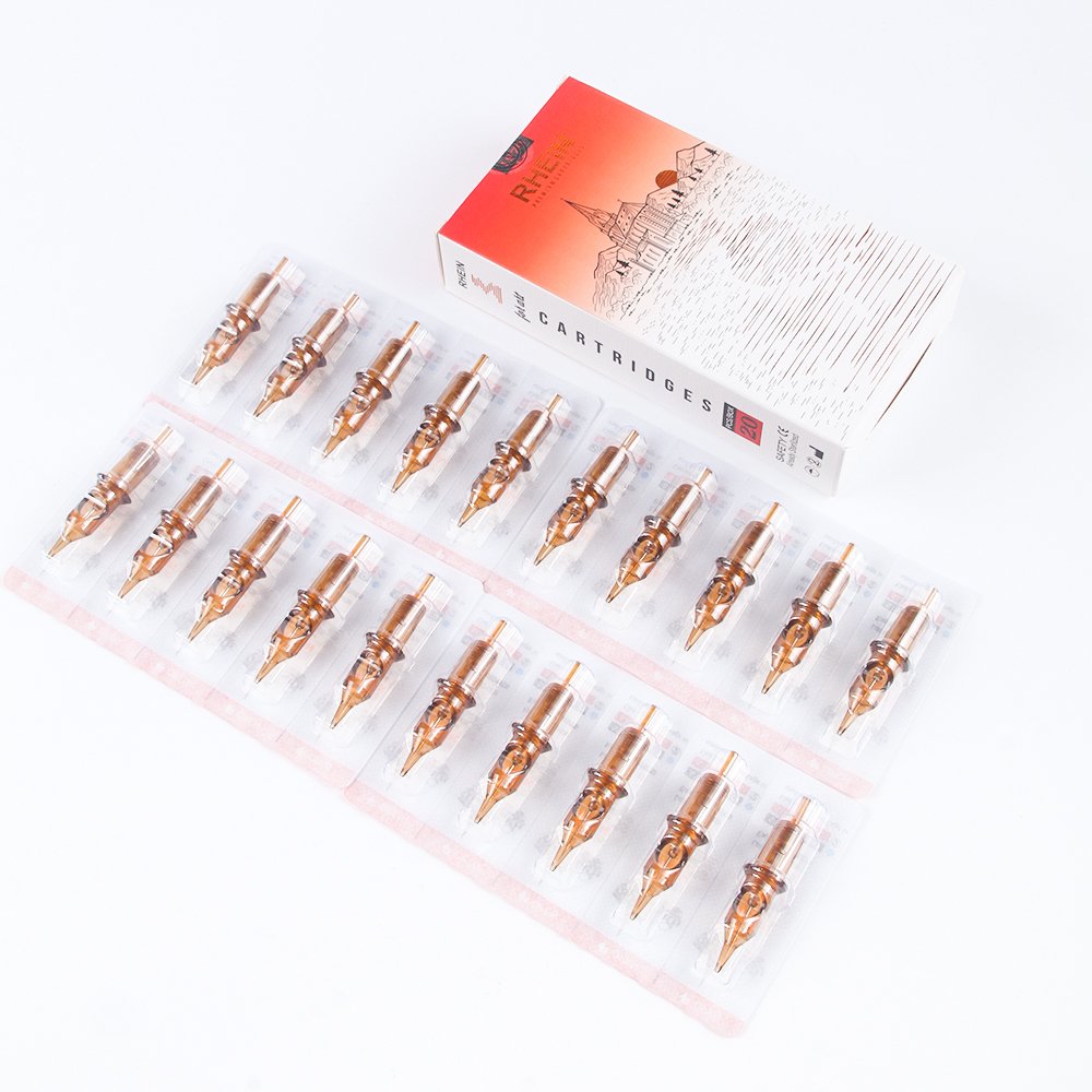 Factory High Quality 1rl 3rl Rhein Brown Cartridge 304 Stainless Steel Disposable Eo Sterile Pmu Tattoo Machine Needle Cartridge