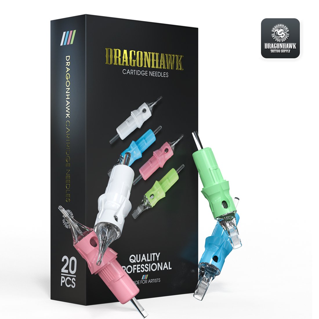 NEW Dragonhawk tattoo cartridge Pink for tattoo and MAKE UP Round Shader