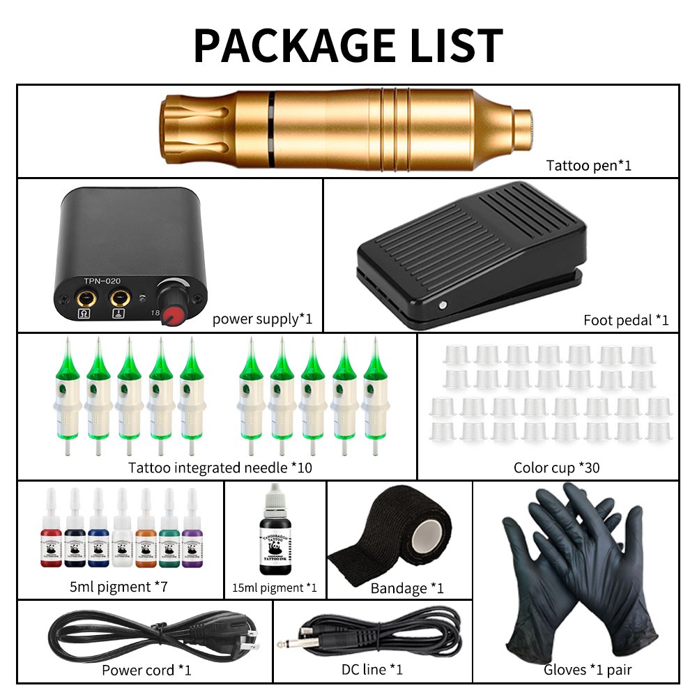Best Price Power Supply New Tattoo Kit Tatoo Pen Rotary Tattoo Machine Set Full Accessories Kit Professional Tattoo Pen Set