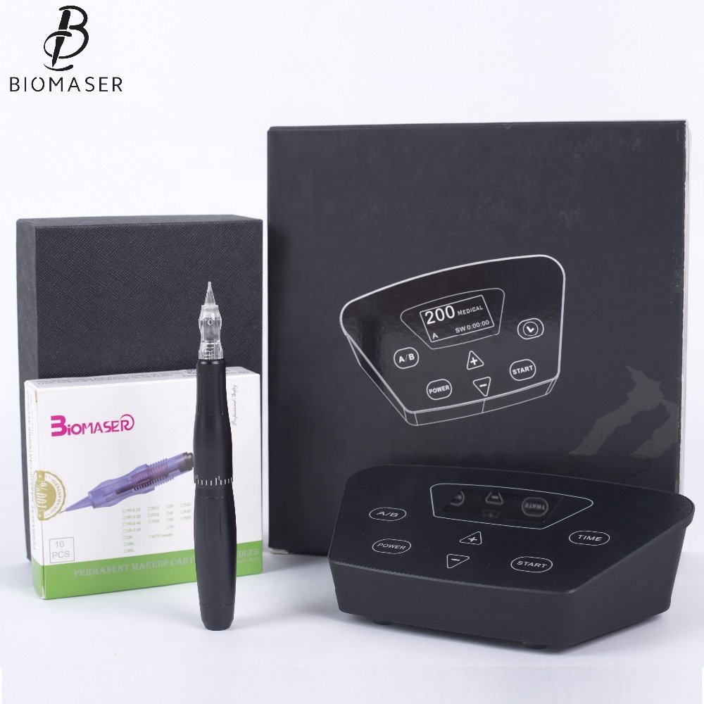 P300 Black Pearl Permanent Makeup Machine Kits Rotary Pen Device For Eyebrows Lips With Tattoo Cartridges Needle