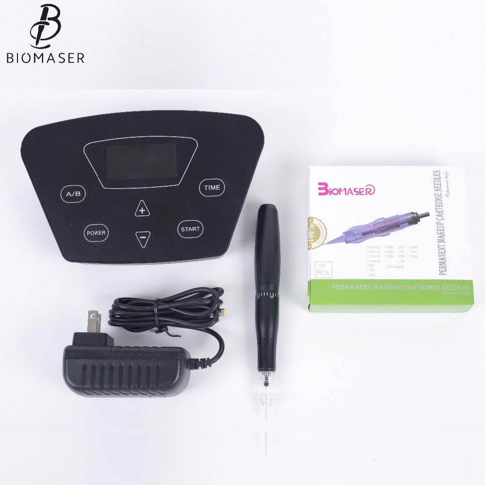 P300 Black Pearl Permanent Makeup Machine Kits Rotary Pen Device For Eyebrows Lips With Tattoo Cartridges Needle