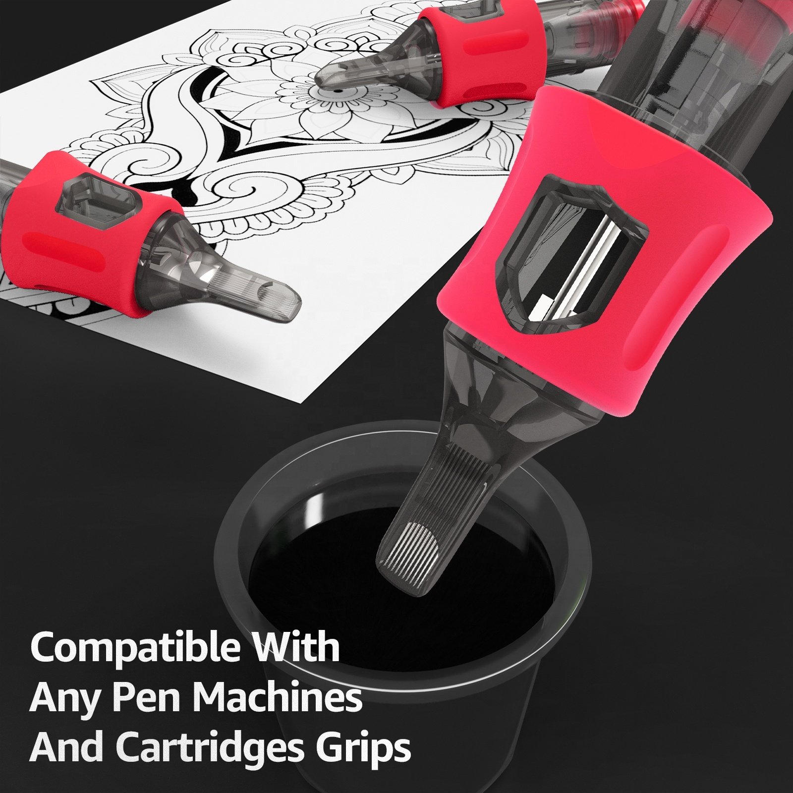 TUHU Tattoo Supply 3RL Super Tight Round Liner Tattoo Cartridge OEM Rubber Permanent Makeup Tattoo Cartridges Needle