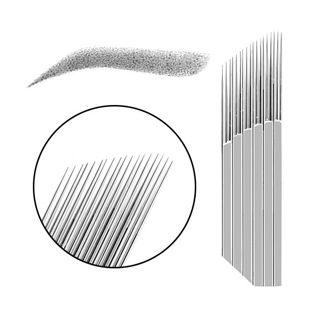 Hot Sales Korean 3 Row*6Pins Microblading Needles Disposable Tattoo Blades Microblading Needles Cartridges Eyebrow Needle Tattoo