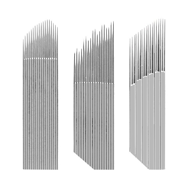 Hot Sales Korean 3 Row*6Pins Microblading Needles Disposable Tattoo Blades Microblading Needles Cartridges Eyebrow Needle Tattoo