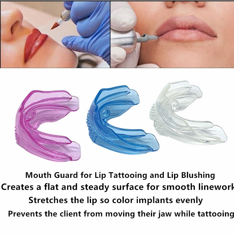 Wholesale custom private label semi-permanent lip blushing assist supplies pink lip tattoo mouth guard pmu tattoo lip guards