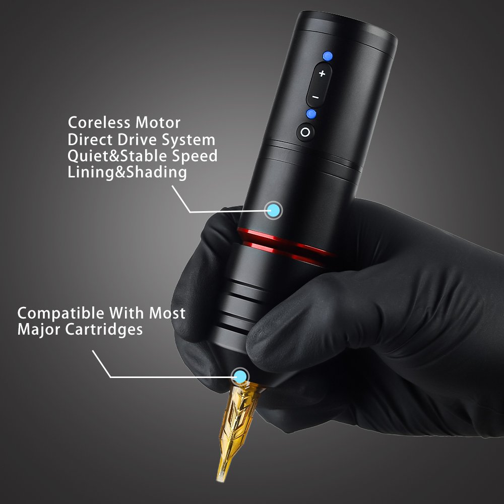 Ambition Ninja Pro 2400mAh Powerful Coreless Motor Professional Rotary Wireless Tattoo Cartridge Pen Machine for Body Art