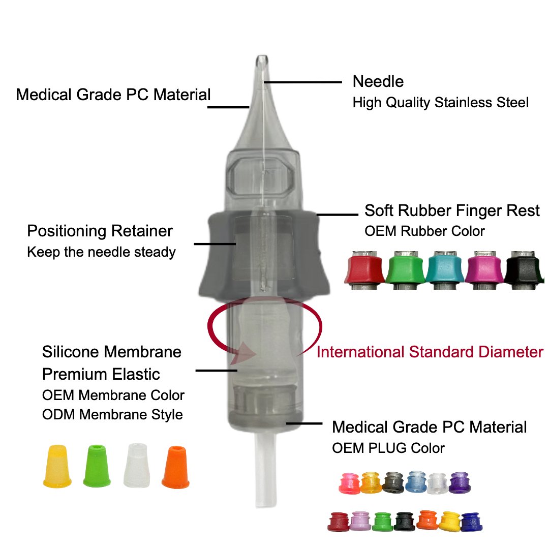 Wholesale 1RL Round liner 0.3mm 0.35mm cartridge needles tattoo needle cartridge for tattoo