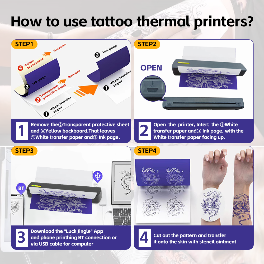C80 New Mobile thermal printer tattoo portable tattoo printer machine