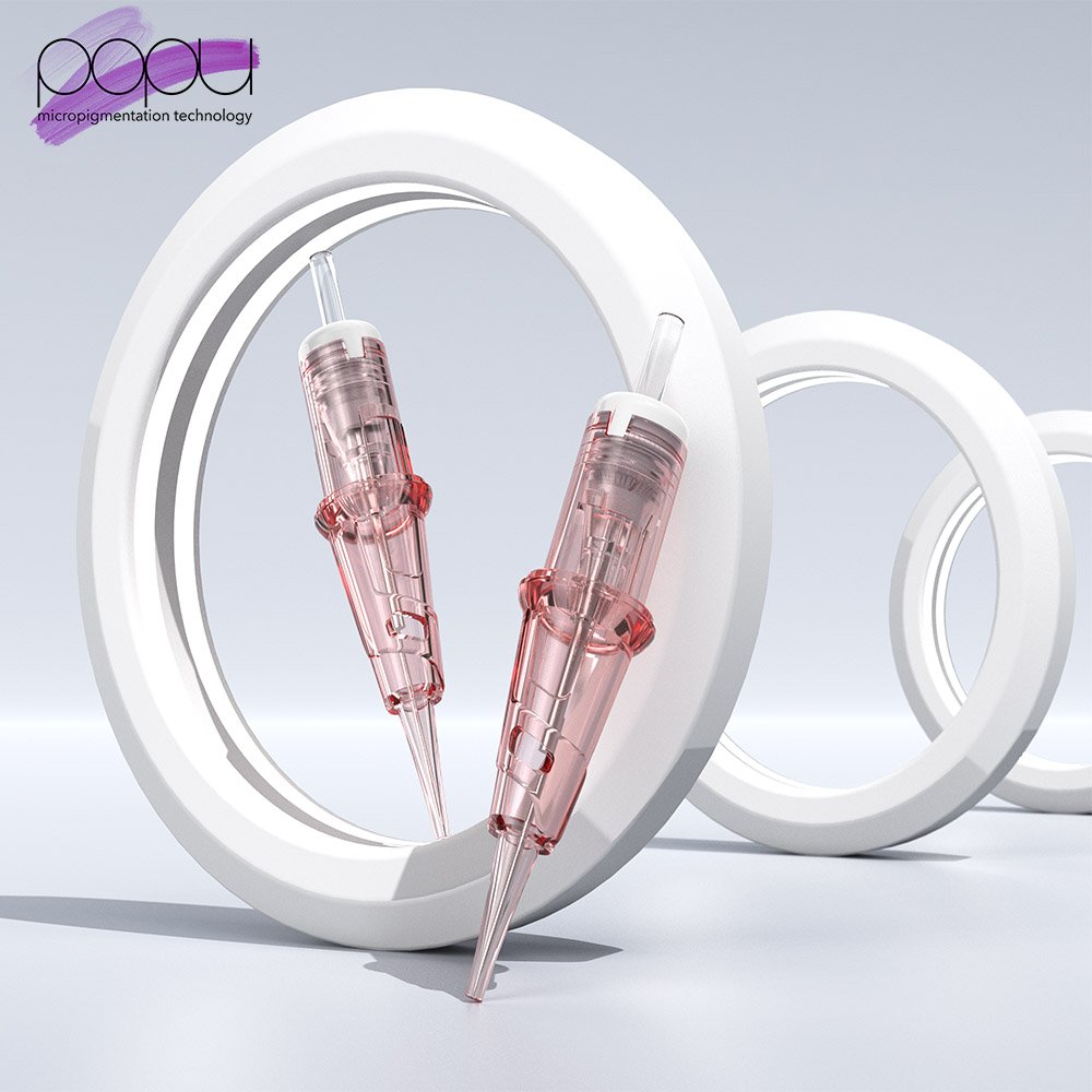 POPU Pinki Single Row 5M1C RM Curved Magnum Permanent Makeup Tattoo Needle Cartridges with Membrane Wholesale CE Certified