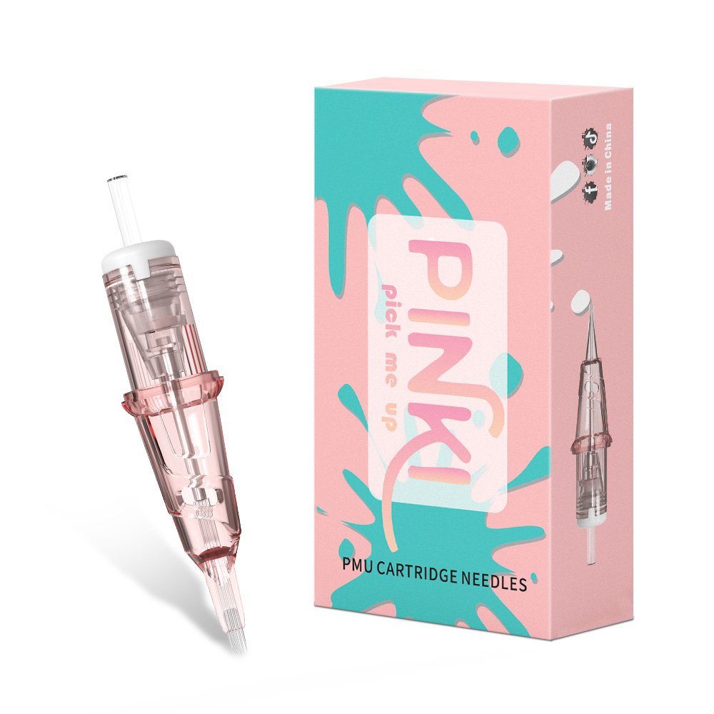 POPU Pinki Single Row 5M1C RM Curved Magnum Permanent Makeup Tattoo Needle Cartridges with Membrane Wholesale CE Certified