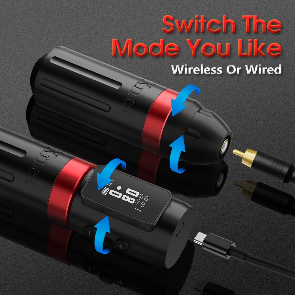 XNET Knight 1800mAh 3.5-4.0-4.2-4.5mm Stroke Rotary Wireless Tattoo Pen Machine for Artists Body Art