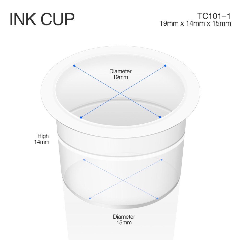 Customize Logo Microblading Tattoo Ink Cup Transparent Disposable Tattoo 100pcs/bag Plastic