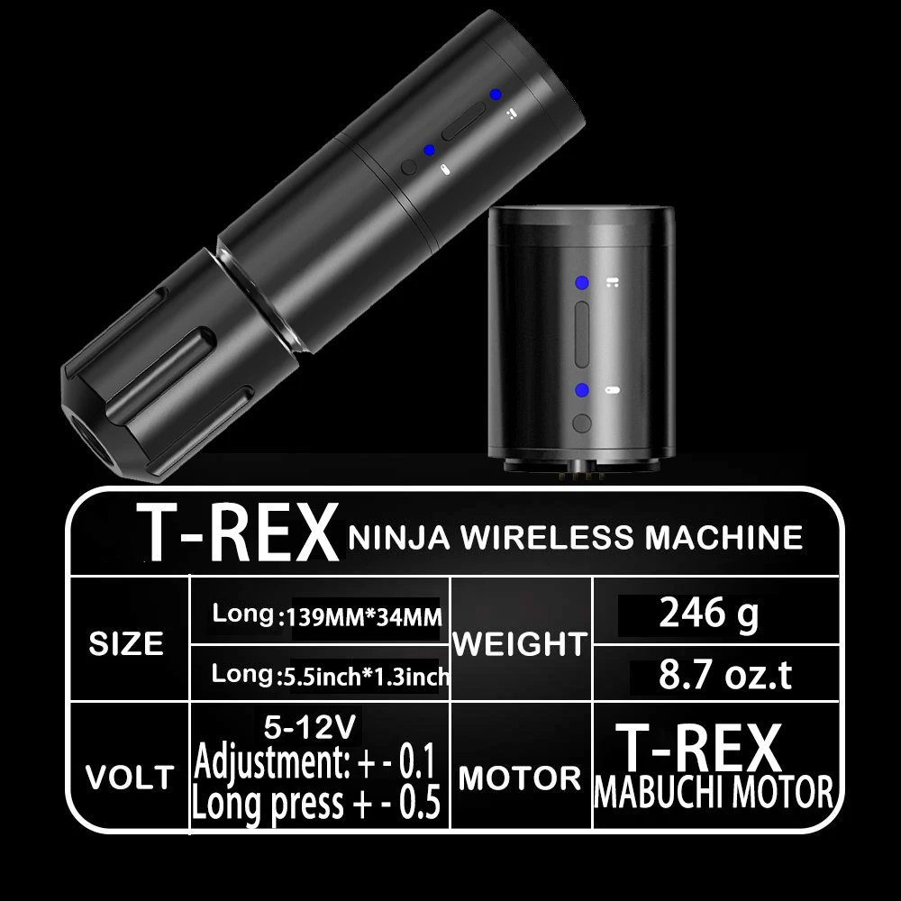 XNET Typhoon 4mm Stroke Professional Wireless Tattoo Machine Rotary Pen Complete Full Kit Set with Cartridge Needle for Body Art