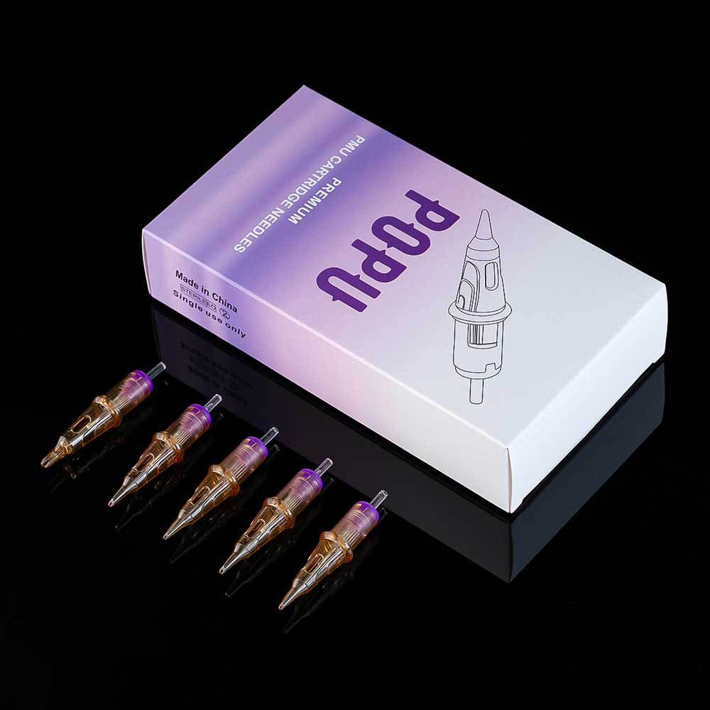 POPU Premium 1RL 0.30mm 0.35mm Micropigmentation Tattoo Needles Wholesale Scalp Permanent Makeup Cartridge with CE Certificate