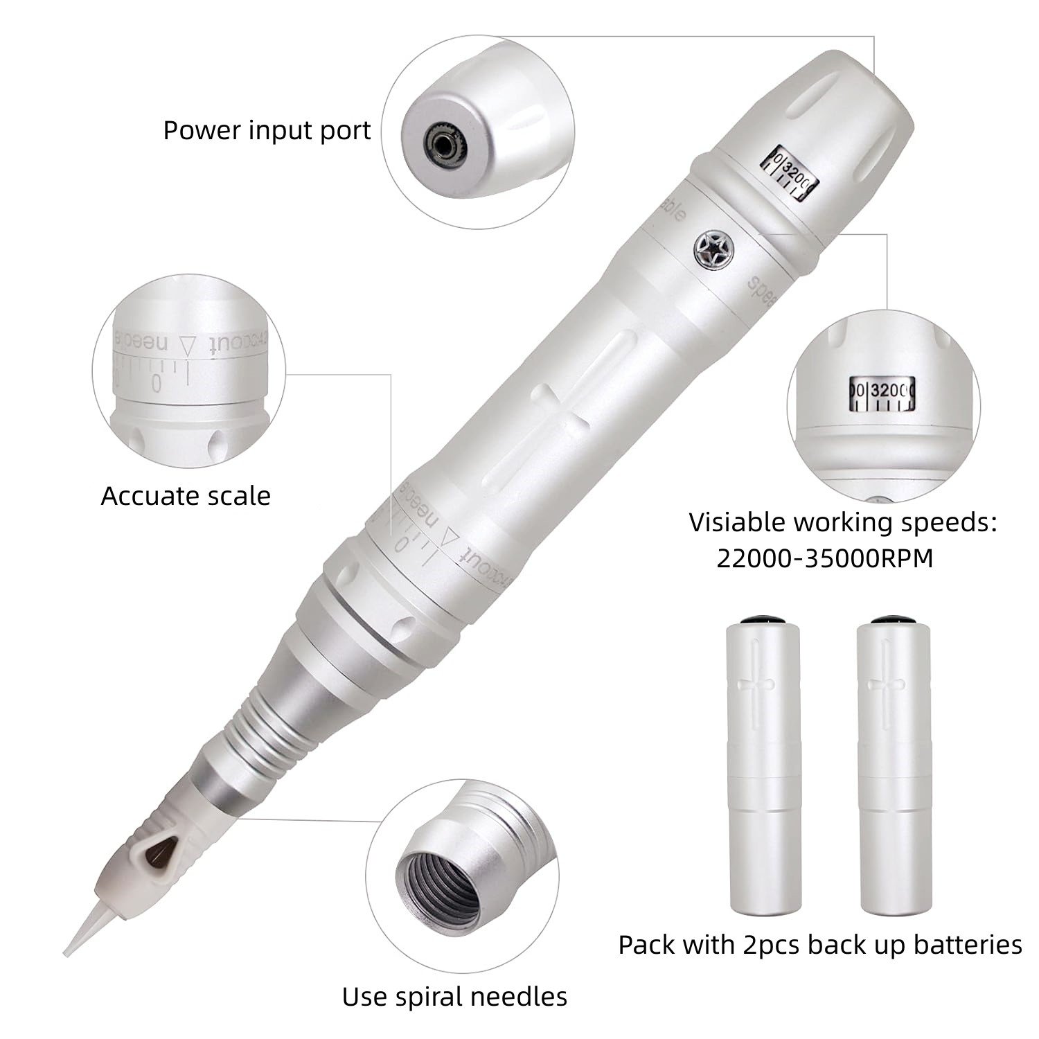 electronic ink automatic painless tattoo machine wireless Ombre Eyebrows tattoo gun professional permanent makeup machine
