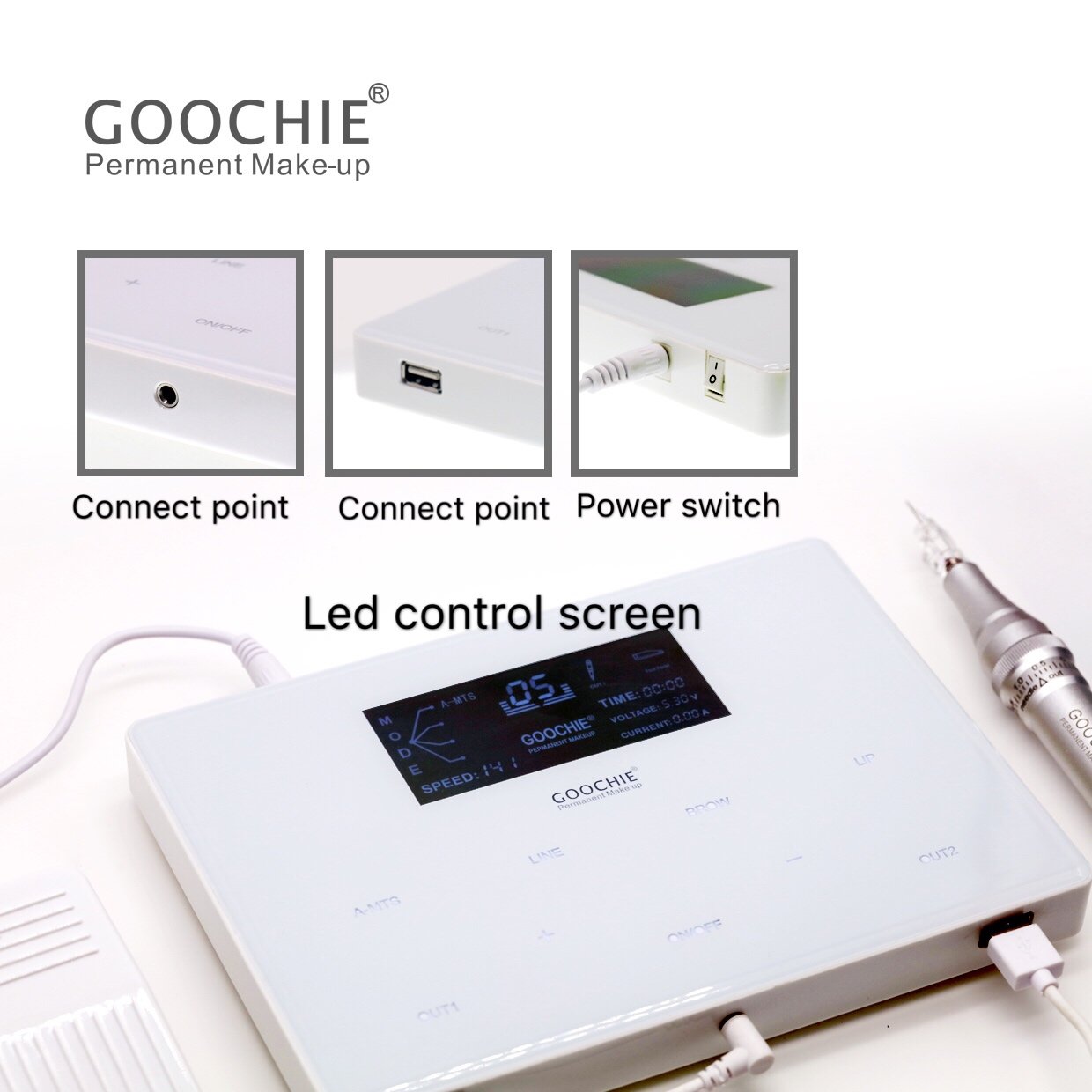 High Speed Goochie M8 Scalp Micropigmentation Eyebrow Microblading Shading PMU Machine