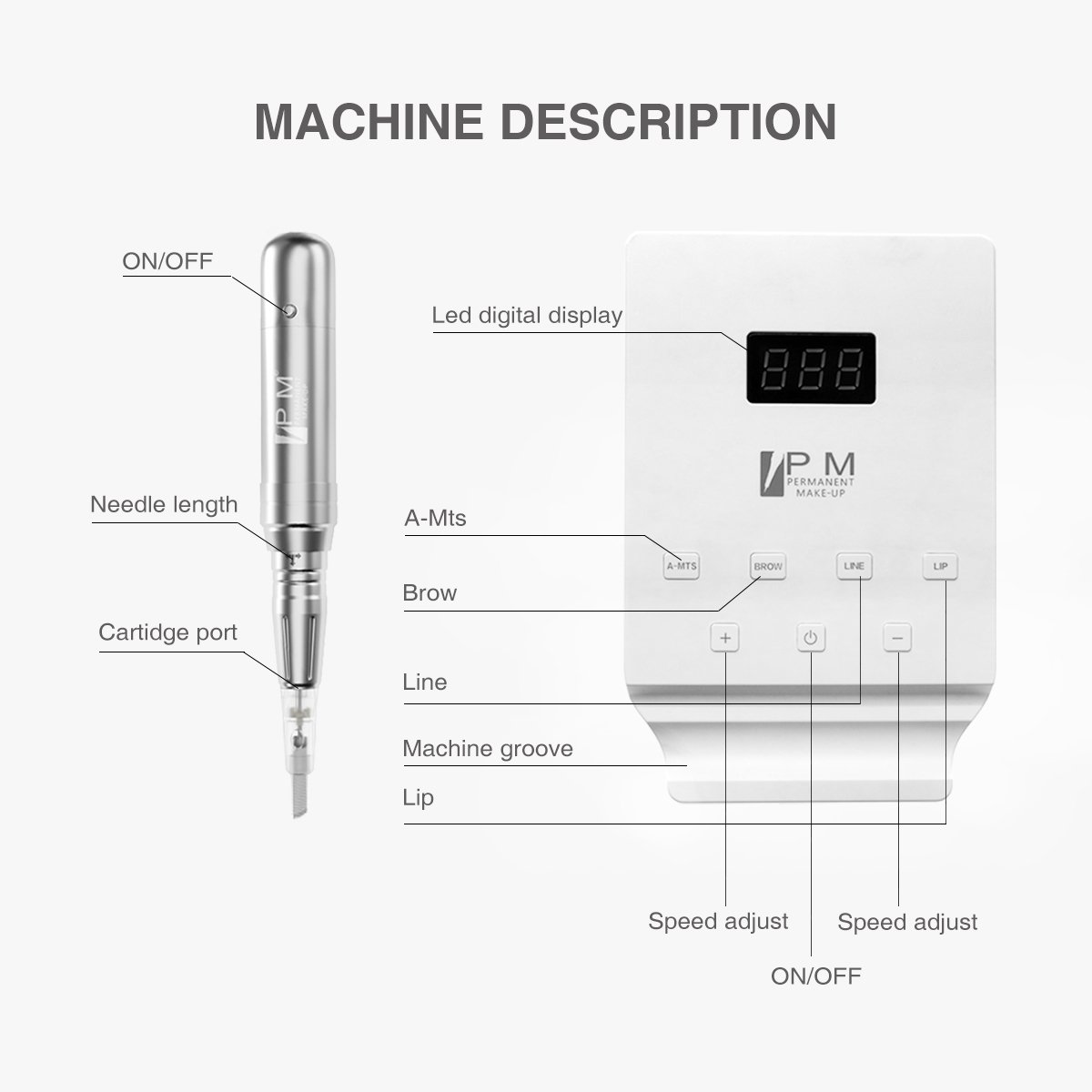 PMU Professional Scalp Micropigmentation Permanent Makeup Digital Tattoo Machine use permanent makeup pigment tattoo