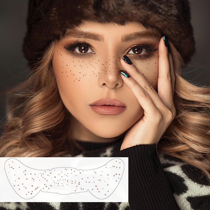 Custom Gold Glitter Freckles Temporary Face Tattoo Sticker Envelope Packaging Customization Makeup Patches