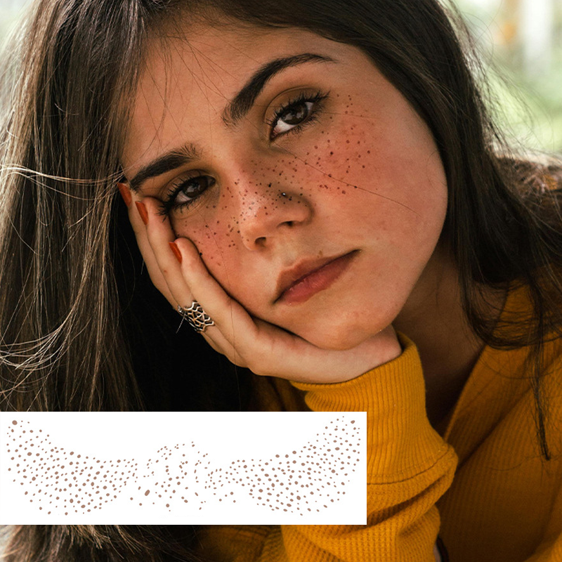 Custom Gold Glitter Freckles Temporary Face Tattoo Sticker Envelope Packaging Customization Makeup Patches