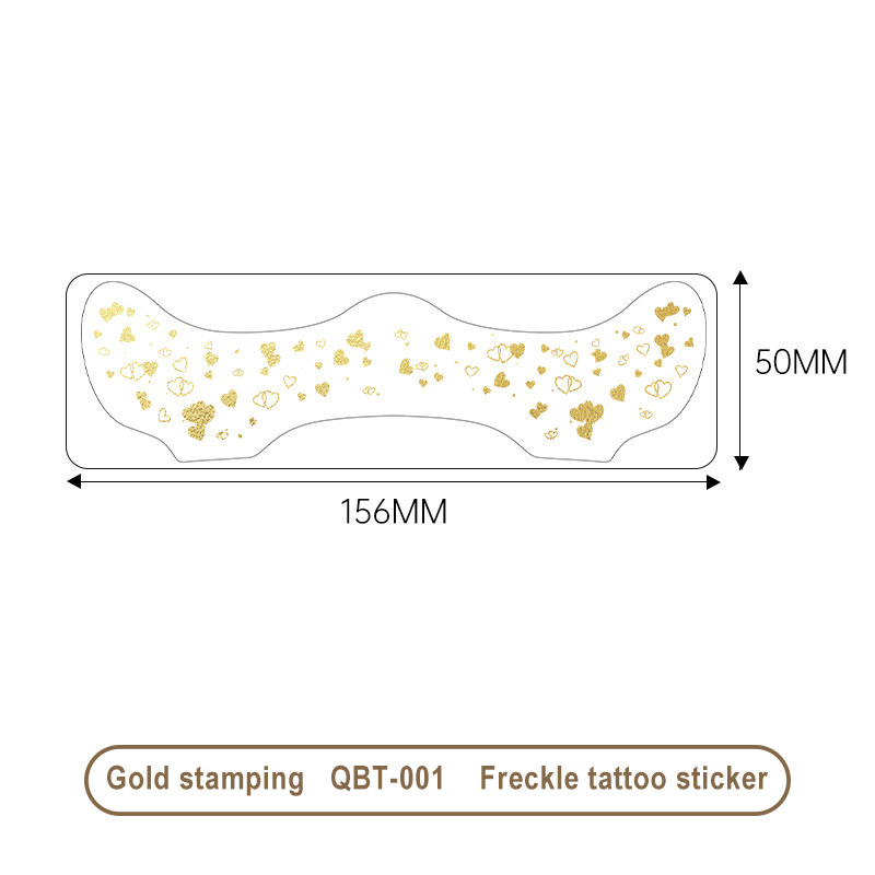 Custom Gold Glitter Freckles Temporary Face Tattoo Sticker Envelope Packaging Customization Makeup Patches