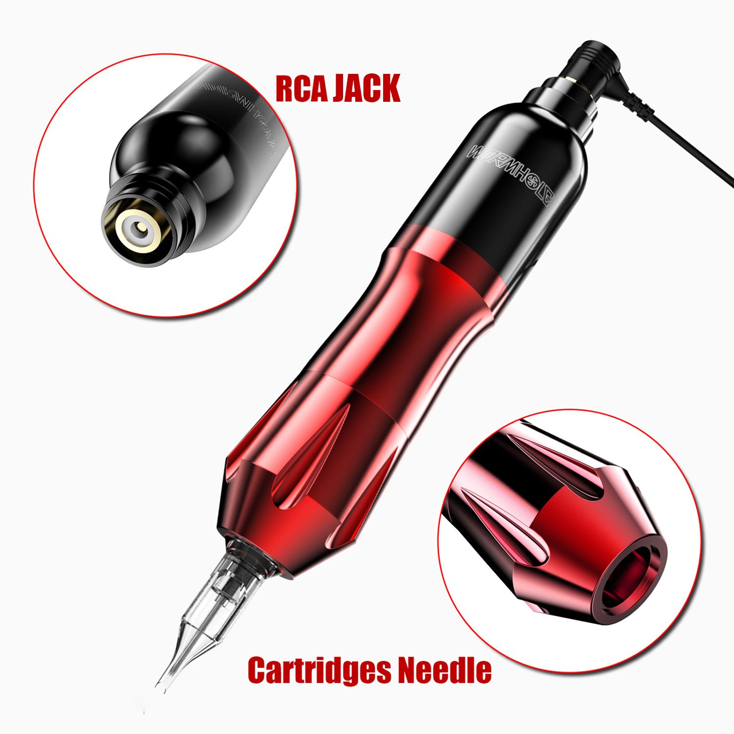 Beginners Tattoo Pen Set RCA Hook Needle Cartridge Power Supply Ink Cup Transfer Paper Pedal Complete Tattoo Machine Kit