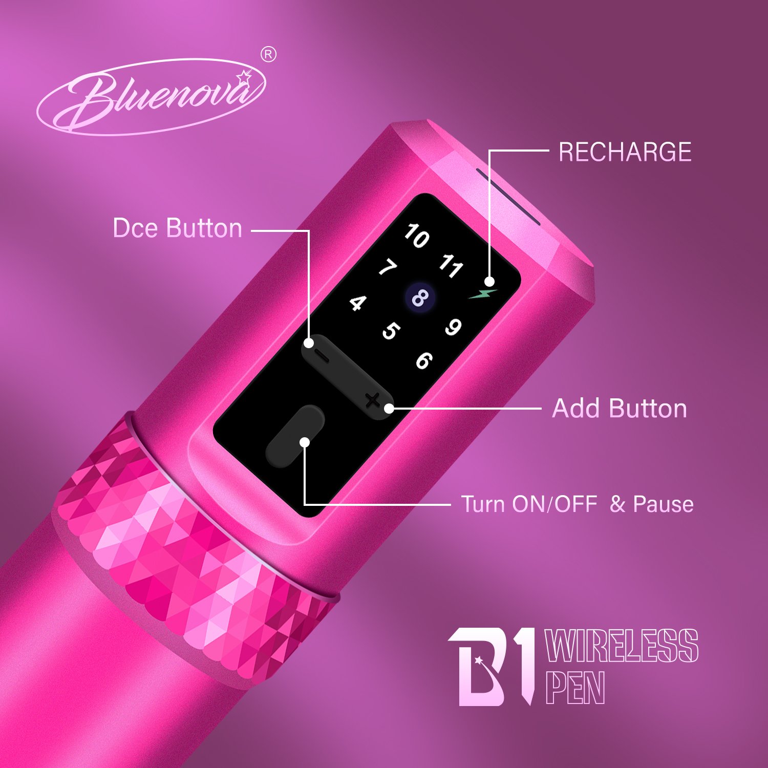Wireless High Quality Pink Tattoo Pen Machine Permanent Makeup Machine For Tattoo Shop