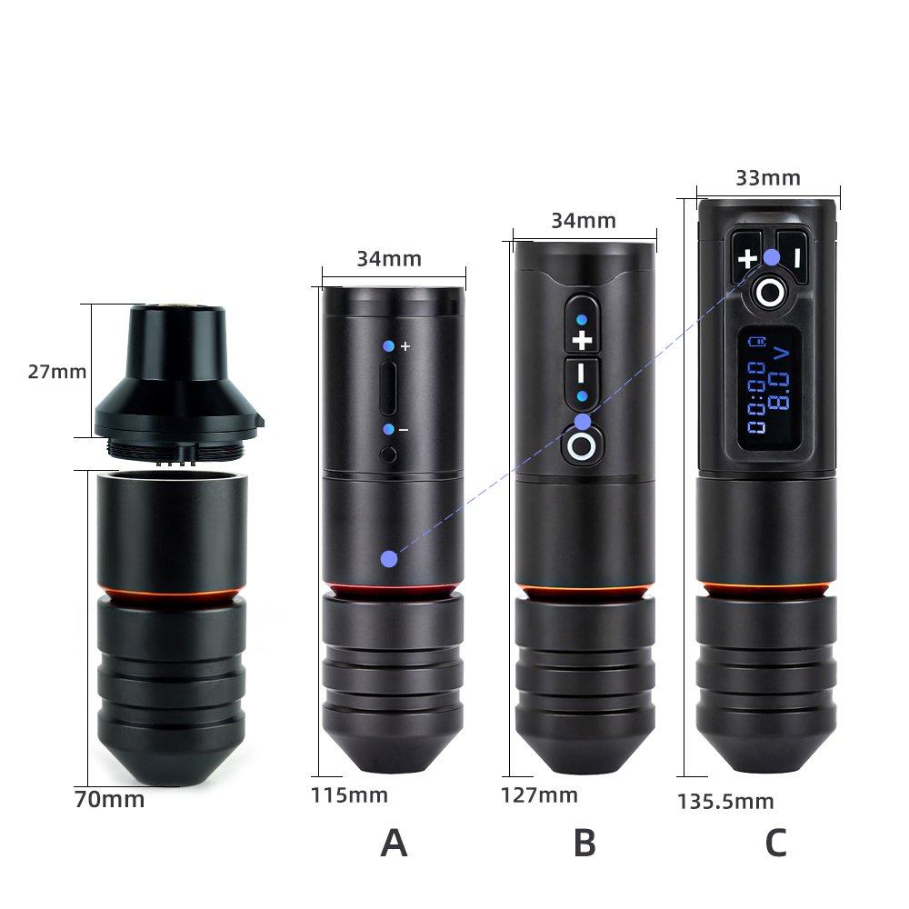 Ambition Typhoon Electric Digital Display Tattoo Gun Wireless Permanent Makeup Rotary Tattoo Pen Machine for Body Art