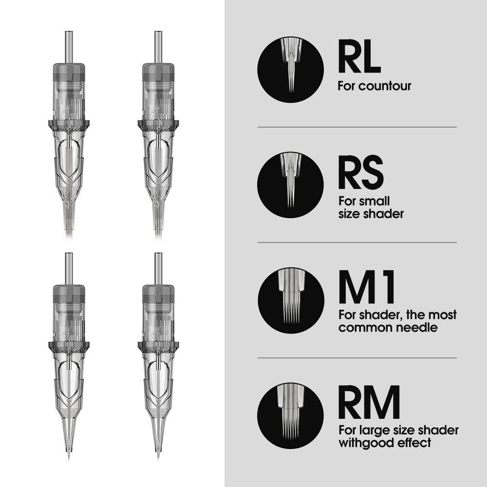 XNET X-RAY 1RL 3RL 5RL 7RL RL Round Liner Shader RS Tattoo Cartridges 5RM 7RM 9RM 23RM 25RM Curved Magnum RM Tattoo Needles