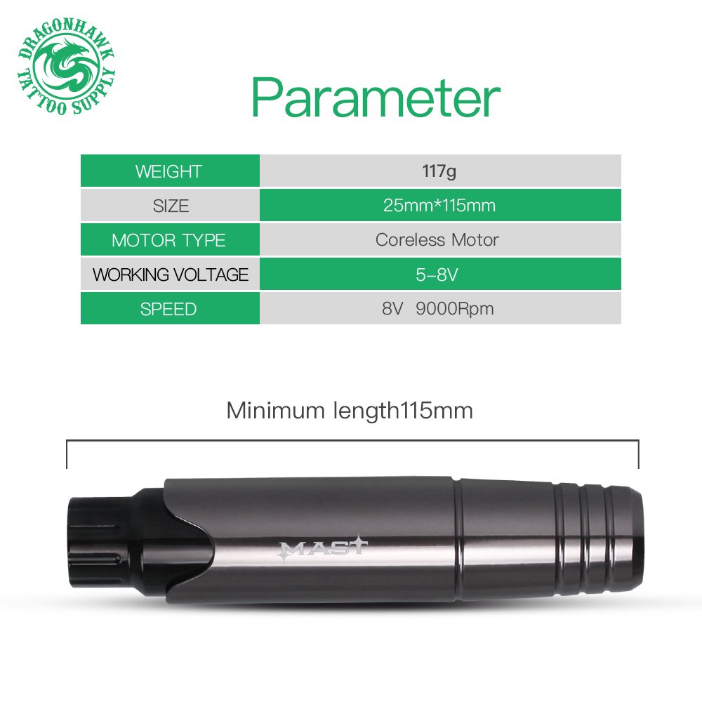 Mast P10 Tattoo Pen Machine for Tattoo Artist Permanent Makeup Brow Tattoo Pen