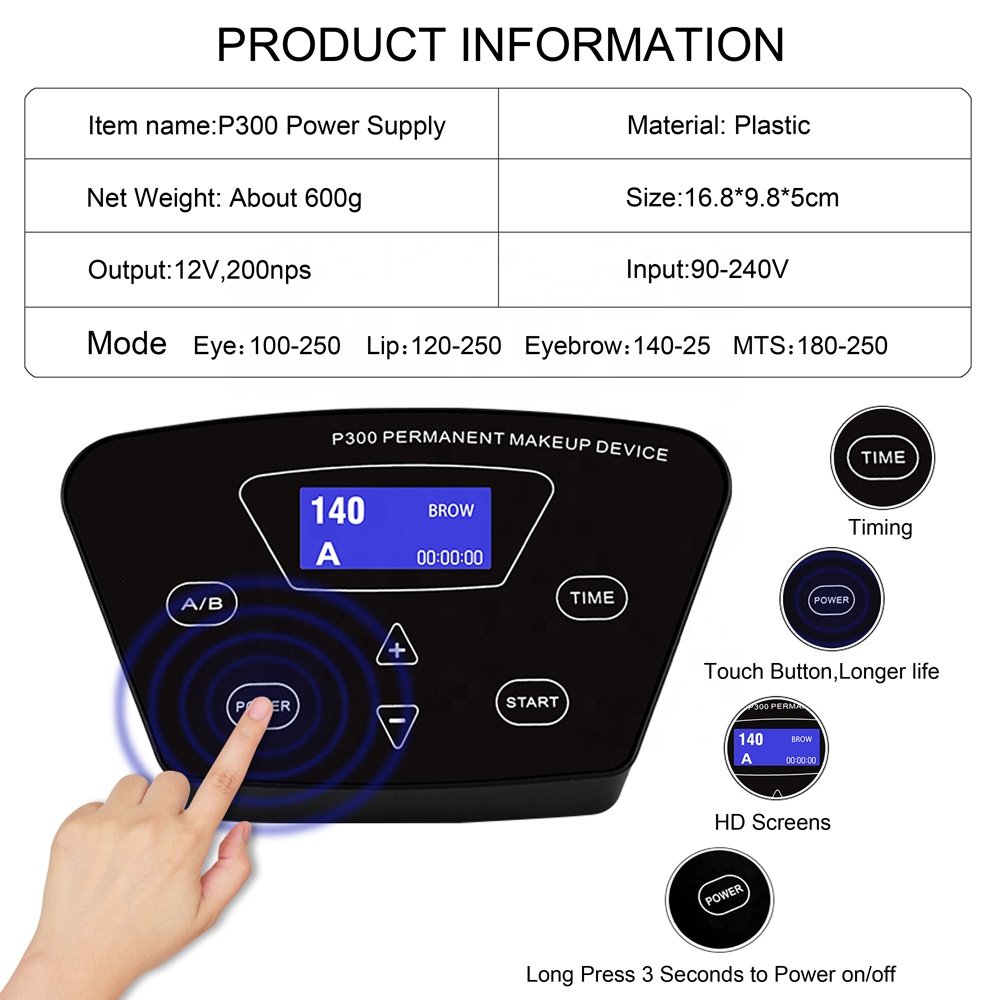 BMX P300 Biomaser High Quality Dermografo Digital Permanent Makeup Kit Tattoo and Body Usage with Touch Panel