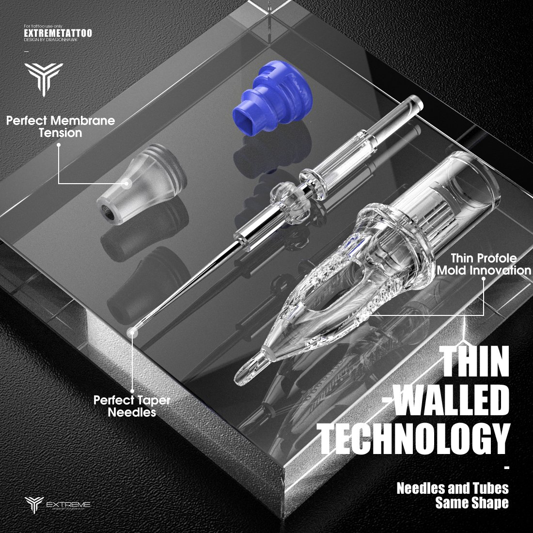 Wholesale Dragonhawk Extreme Disposable 0.35mm Round Magnum RM Tattoo Cartridges Needles 10pcs/box