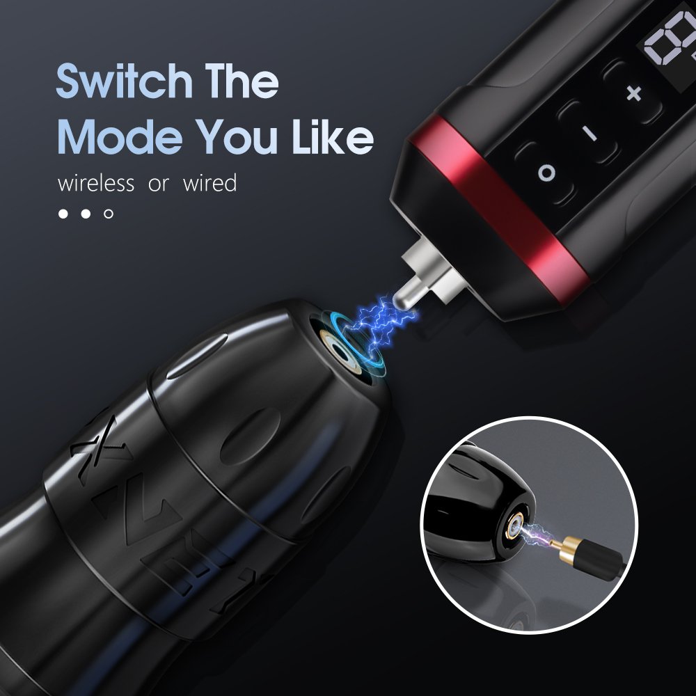 XNET Sita Powerful Brushless Motor 3.5-4.0-4.5mm Stroke Rotary Tattoo Machine Pen Kit with RCA Battery for Artists Body Art