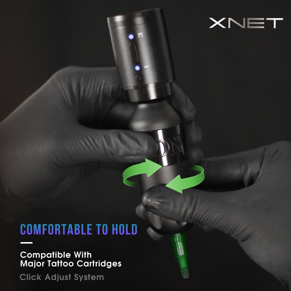 XNET Hello Portable Powerful Coreless Motor 4.0mm Stroke Professional Short Rotary Tattoo Machine Pen Gun for Artists Body Art