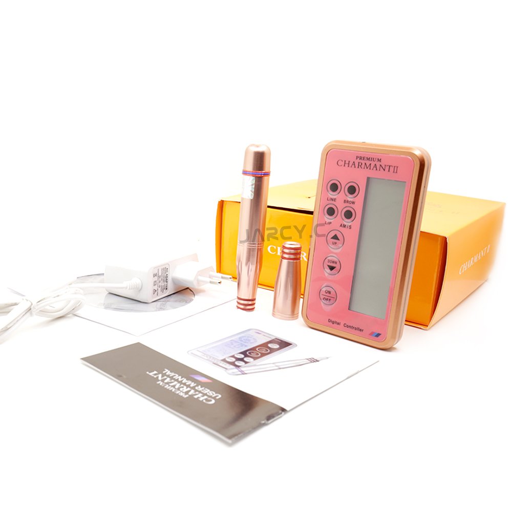 Digital Charmant II Microblading Permanent Makeup Pen Kit MTS Micropigmentation Tattoo Machine Set with 10pcs Cartridge Needles