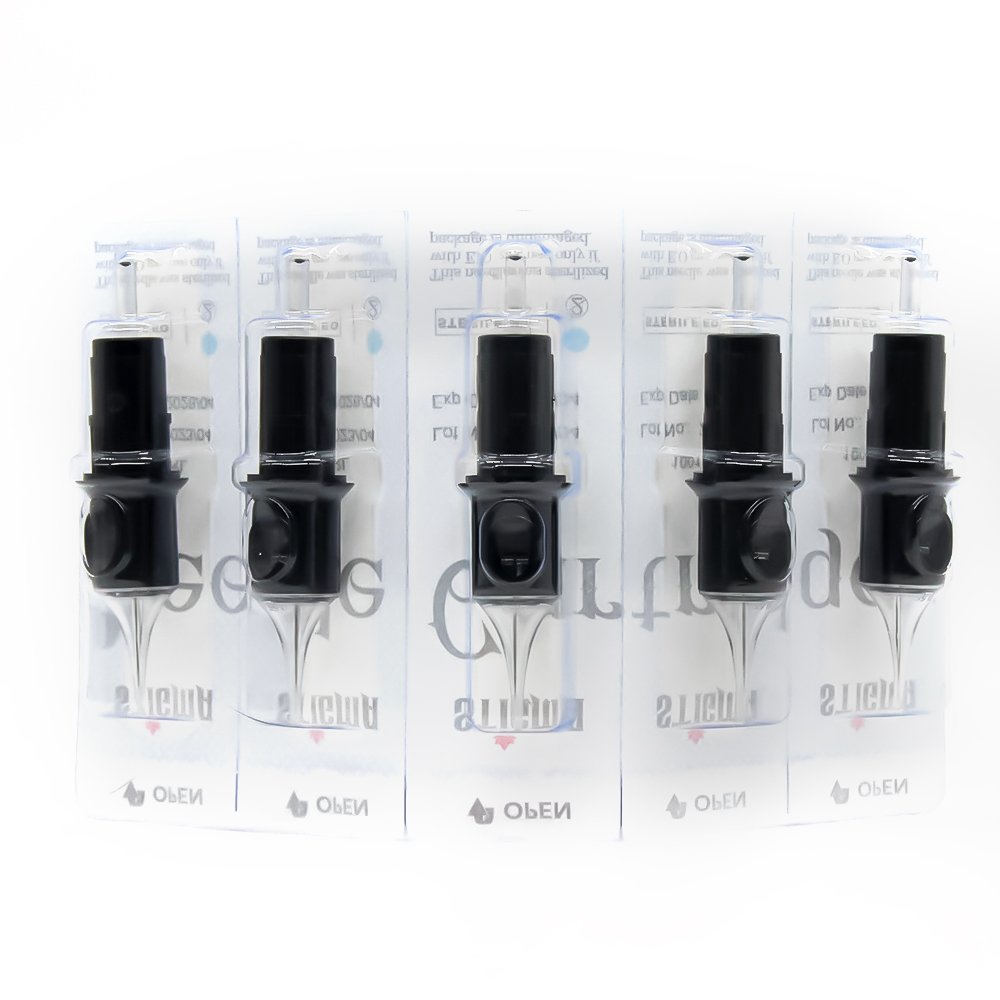 OEM 20PCS/box Factory Wholesale Sterilized Black 1RL Round Membrane permanent Makeup Disposable pmu Tattoo Cartridge Needle