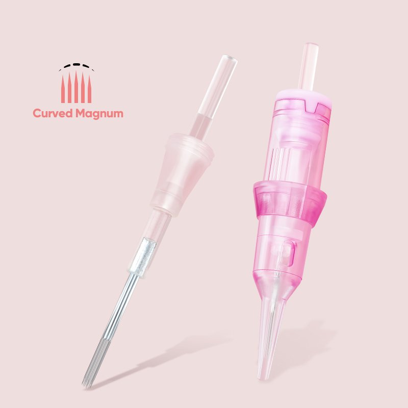 Biomaser offer Verified Factory Service pink flower shape tips eyebrow tattoo needle agujas permanent makeup cartridge needle