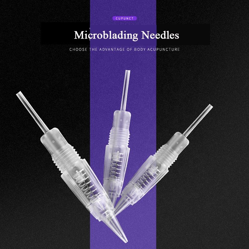 D Professional Screw In Transparent Permanent Makeup Cartridge Needle Tattoo Cartridges Disposable Microblading Machine Needle