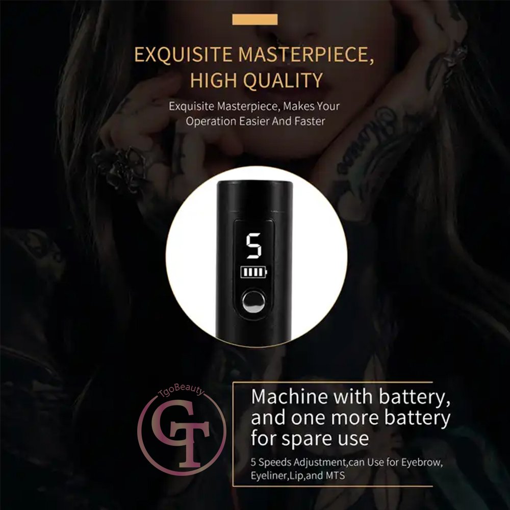 Hot Sale Wireless Tattoo Gun Digital Permanent Makeup Machine for Hair Stroke Brow Eyeliner Lip