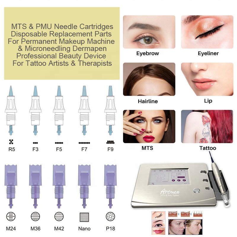 Artist Permanent Rotary Artmex Tattoo Machine Kit Professional Tattoo Pen Set with Microneedling PMU MTS cartridge needle tips