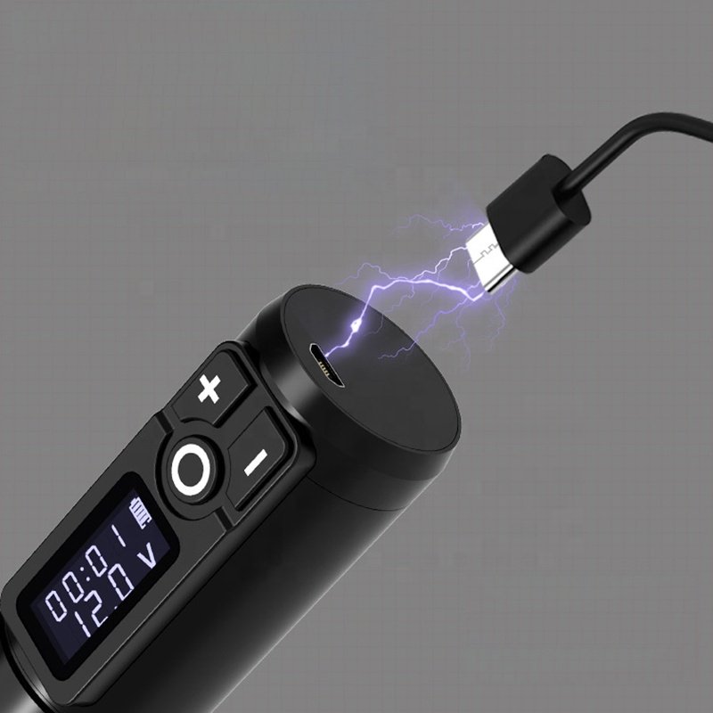 Ambition Soldier Adjustable Stroke Digital Electric Battery Rotary Custom Pen Type Gun Full Complete Kit Wireless Tattoo Machine