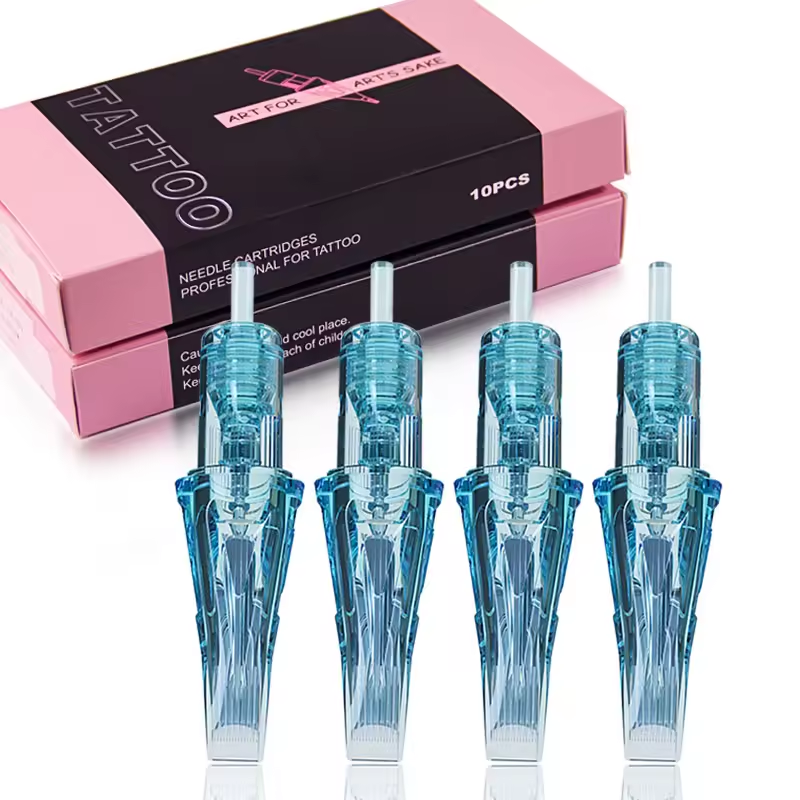 Sterilized Blue Flat Super Sharp Precise Tattoo Needles Cartridges for Permanent Makeup Needle Tattoo Cartridges