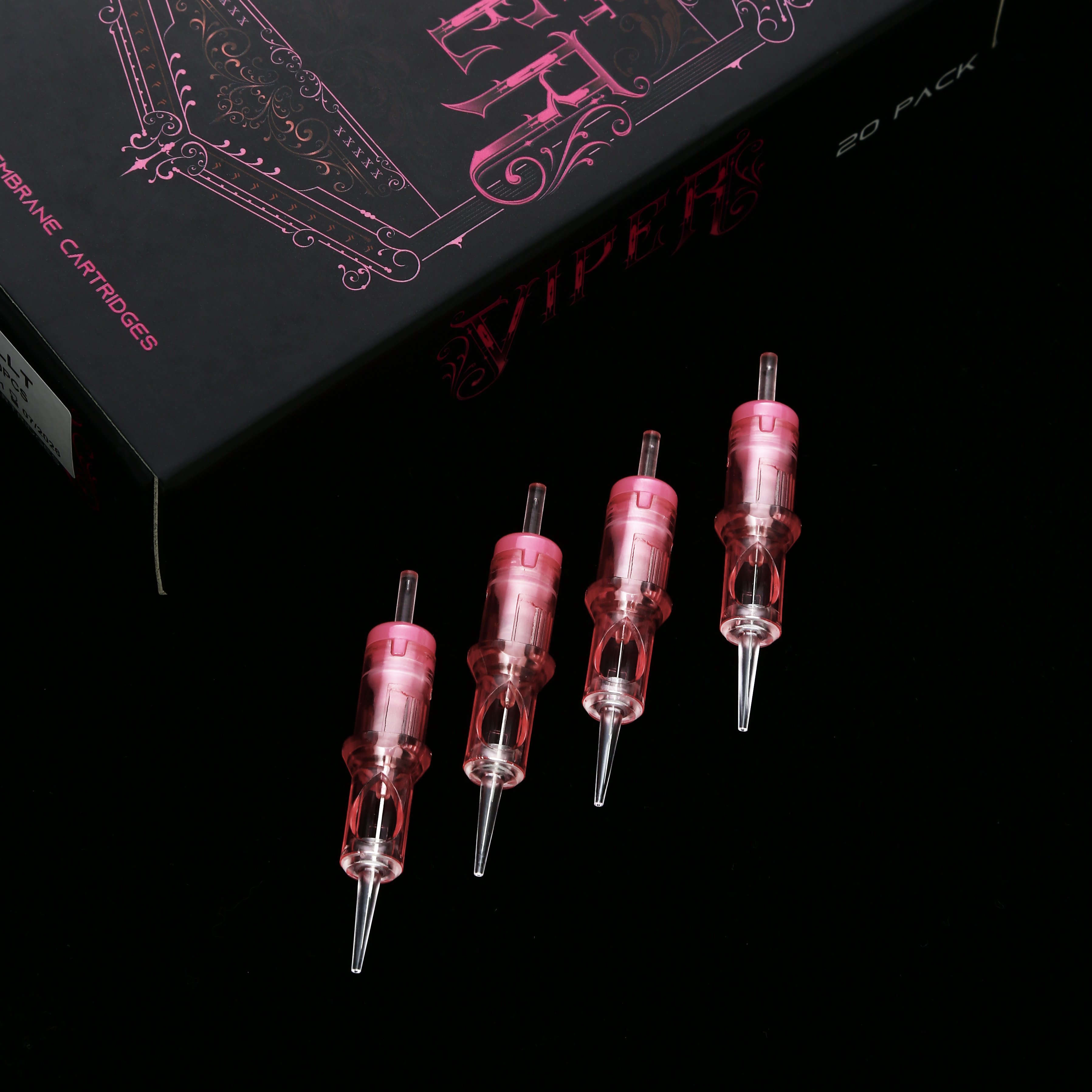 Hot-selling Pink QUATAT VIPER PMU&SMP Long Taper Tattoo Needle Cartridges