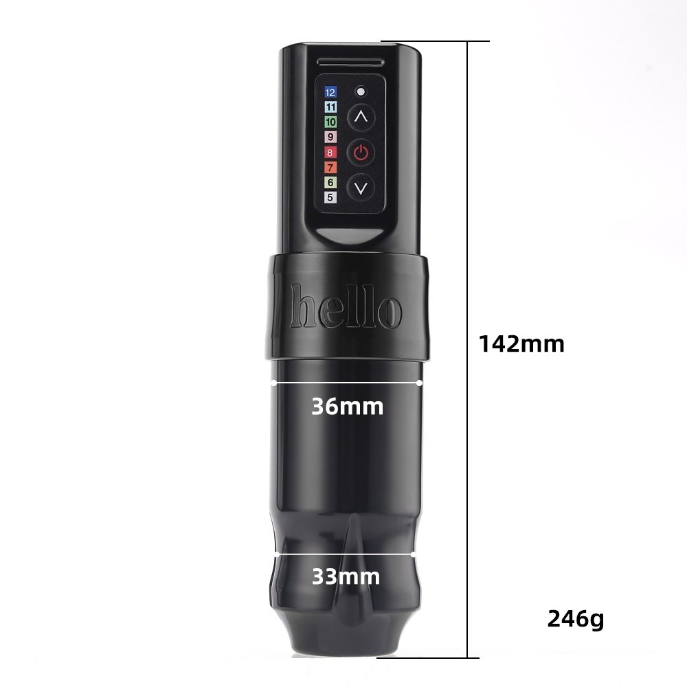 Ambition 2000mAh Battery Strong Coreless Motor 4mm Stroke Professional Wireless Tattoo Machine Pen Electric Gun for Body Art