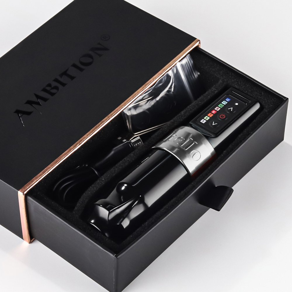Ambition 2000mAh Battery Strong Coreless Motor 4mm Stroke Professional Wireless Tattoo Machine Pen Electric Gun for Body Art